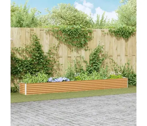 Augstā Puķu Kaste Gaiši Brūns 390 X 50 X 36 Cm Cinkots Tērauds Vidaxl