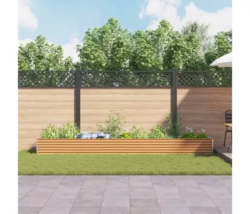 Augstā Puķu Kaste Gaiši Brūns 390 X 50 X 36 Cm Cinkots Tērauds Vidaxl