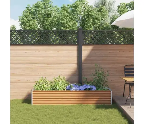 Augstā Puķu Kaste Gaiši Brūns 195 X 50 X 36 Cm Cinkots Tērauds Vidaxl