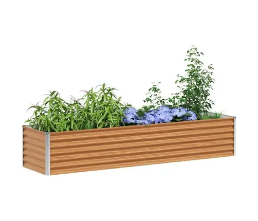 Augstā Puķu Kaste Gaiši Brūns 195 X 50 X 36 Cm Cinkots Tērauds Vidaxl