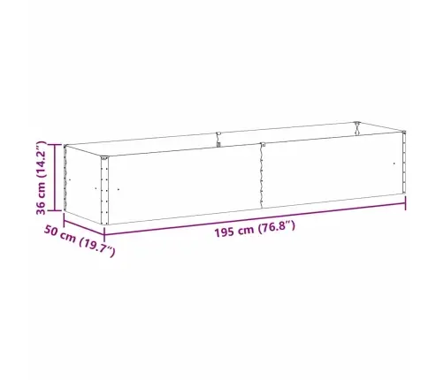 Augstā Puķu Kaste Gaiši Brūns 195 X 50 X 36 Cm Cinkots Tērauds Vidaxl