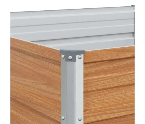 Augstā Puķu Kaste Gaiši Brūns 320 X 80 X 77 Cm Cinkots Tērauds Vidaxl