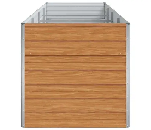 Augstā Puķu Kaste Gaiši Brūns 320 X 80 X 77 Cm Cinkots Tērauds Vidaxl