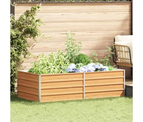 Augstā Puķu Kaste Gaiši Brūns 160 X 80 X 45 Cm Cinkots Tērauds Vidaxl