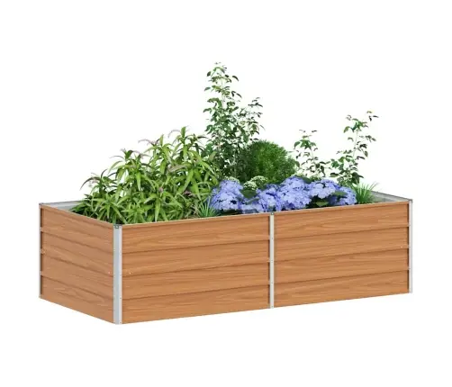 Augstā Puķu Kaste Gaiši Brūns 160 X 80 X 45 Cm Cinkots Tērauds Vidaxl