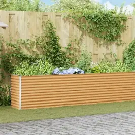 Augstā Puķu Kaste Gaiši Brūns 582 X 50 X 68 Cm Cinkots Tērauds Vidaxl