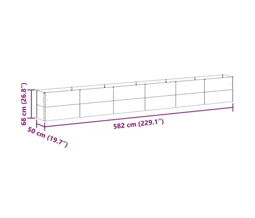 Augstā Puķu Kaste Gaiši Brūns 582 X 50 X 68 Cm Cinkots Tērauds Vidaxl
