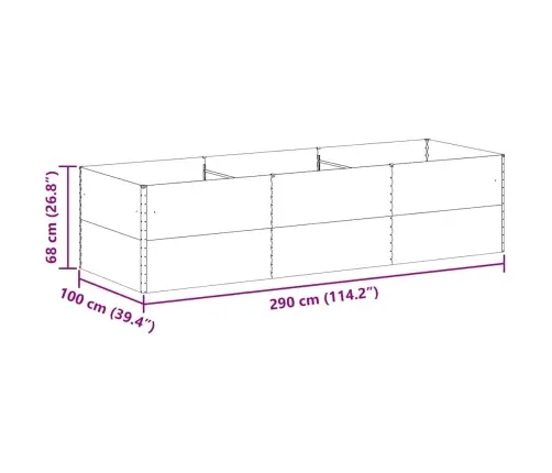 Paaukštinta Sodo Lova 290 X 100 X 68 Cm Cinkuota Plienas