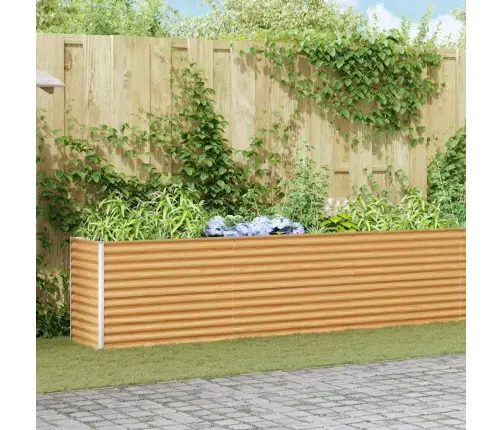 Augstā Puķu Kaste Gaiši Brūns 485 X 50 X 68 Cm Cinkots Tērauds Vidaxl