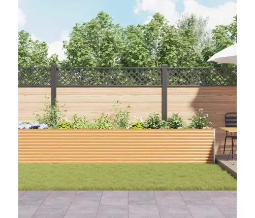 Augstā Puķu Kaste Gaiši Brūns 485 X 50 X 68 Cm Cinkots Tērauds Vidaxl