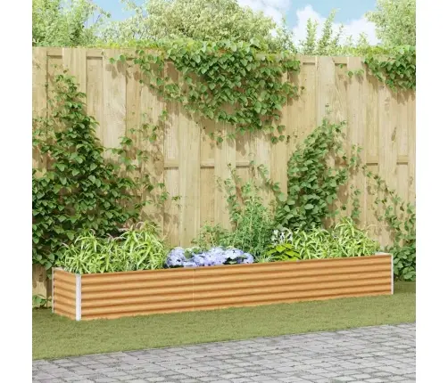 Augstā Puķu Kaste Gaiši Brūns 290 X 50 X 36 Cm Cinkots Tērauds Vidaxl