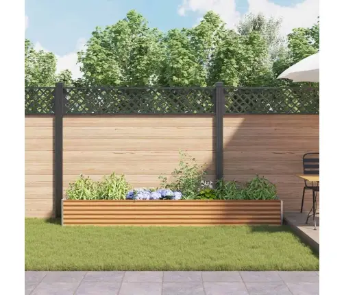 Augstā Puķu Kaste Gaiši Brūns 290 X 50 X 36 Cm Cinkots Tērauds Vidaxl