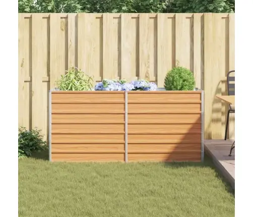 Augstā Puķu Kaste Gaiši Brūns 160 X 40 X 77 Cm Cinkots Tērauds Vidaxl