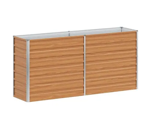 Augstā Puķu Kaste Gaiši Brūns 160 X 40 X 77 Cm Cinkots Tērauds Vidaxl