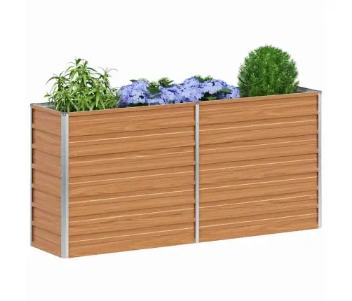 Augstā Puķu Kaste Gaiši Brūns 160 X 40 X 77 Cm Cinkots Tērauds Vidaxl