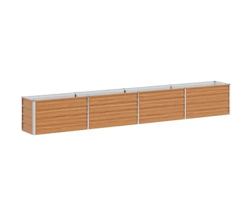 Augstā Puķu Kaste Gaiši Brūns 320 X 40 X 45 Cm Cinkots Tērauds Vidaxl