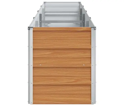 Augstā Puķu Kaste Gaiši Brūns 320 X 40 X 45 Cm Cinkots Tērauds Vidaxl