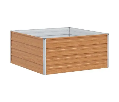 Augstā Puķu Kaste Gaiši Brūns 100 X 100 X 45 Cm Cinkots Tērauds Vidaxl