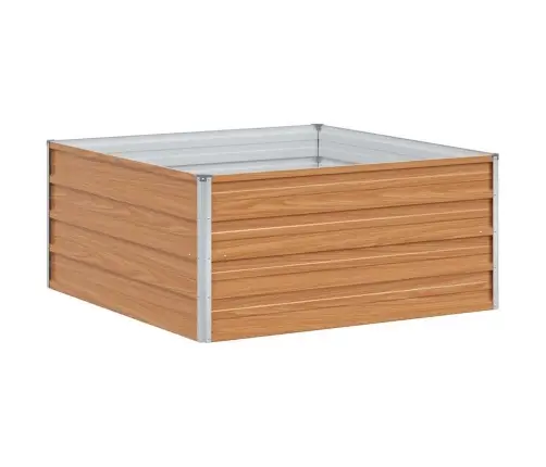 Augstā Puķu Kaste Gaiši Brūns 100 X 100 X 45 Cm Cinkots Tērauds Vidaxl