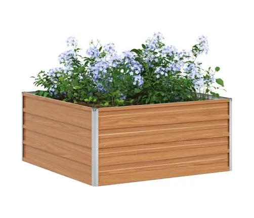 Augstā Puķu Kaste Gaiši Brūns 100 X 100 X 45 Cm Cinkots Tērauds Vidaxl