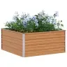 Augstā Puķu Kaste Gaiši Brūns 100 X 100 X 45 Cm Cinkots Tērauds Vidaxl
