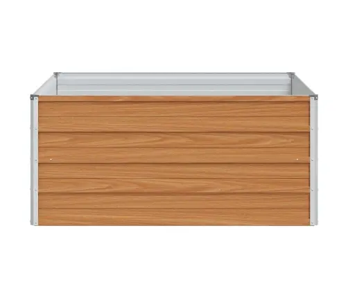 Augstā Puķu Kaste Gaiši Brūns 100 X 100 X 45 Cm Cinkots Tērauds Vidaxl