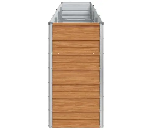 Augstā Puķu Kaste Gaiši Brūns 320 X 40 X 77 Cm Cinkots Tērauds Vidaxl