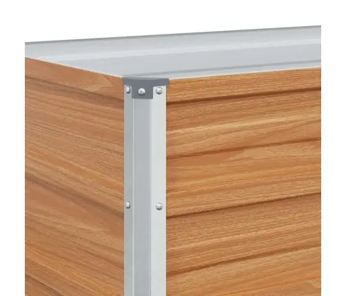 Augstā Puķu Kaste Gaiši Brūns 240 X 40 X 77 Cm Cinkots Tērauds Vidaxl