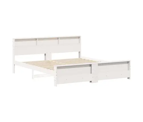 Gultas Rāmis Balts 200 X 200 Cm Priedes Masīvkoks Vidaxl