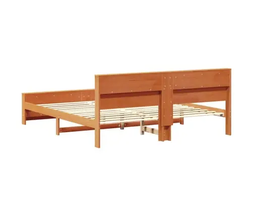 Gultas Rāmis Vaska Brūna 200 X 200 Cm Priedes Masīvkoks Vidaxl