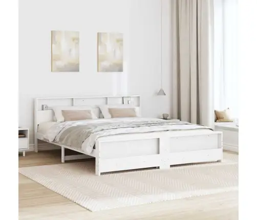 Lovos Rėmas Su Galvūgalio Balta 180 X 200 Cm Apdirbta Mediena