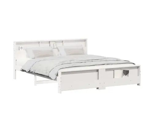 Lovos Rėmas Su Galvūgalio Balta 180 X 200 Cm Apdirbta Mediena