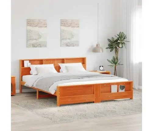 Gultas Rāmis Vaska Brūna 180 X 200 Cm Priedes Masīvkoks Vidaxl