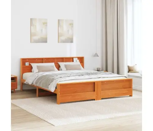 Gultas Rāmis Vaska Brūna 180 X 200 Cm Priedes Masīvkoks Vidaxl