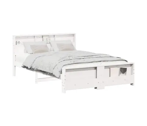 Lovos Rėmas Su Galvūgalio Balta 160 X 200 Cm Apdirbta Mediena