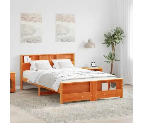 Gultas Rāmis Vaska Brūna 150 X 200 Cm Priedes Masīvkoks Vidaxl