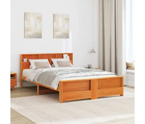 Gultas Rāmis Vaska Brūna 150 X 200 Cm Priedes Masīvkoks Vidaxl