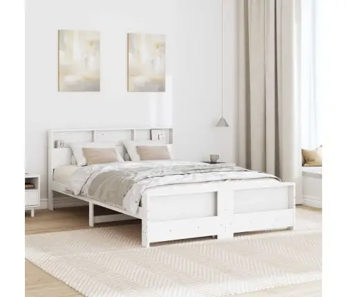 Gultas Rāmis Balts 140 X 200 Cm Priedes Masīvkoks Vidaxl