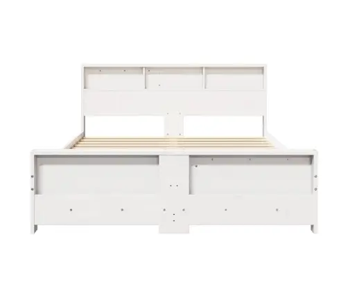 Gultas Rāmis Balts 140 X 200 Cm Priedes Masīvkoks Vidaxl