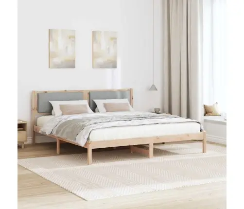 Gultas Rāmis Gaiši Pelēks 200 X 200 Cm Ciets Priedes Koks Vidaxl