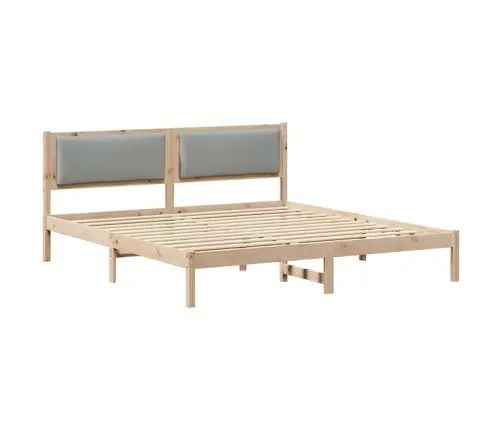 Gultas Rāmis Gaiši Pelēks 200 X 200 Cm Ciets Priedes Koks Vidaxl