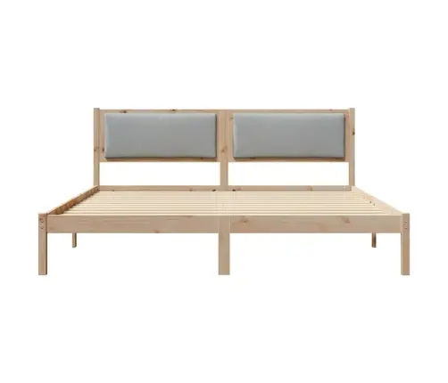 Gultas Rāmis Gaiši Pelēks 200 X 200 Cm Ciets Priedes Koks Vidaxl