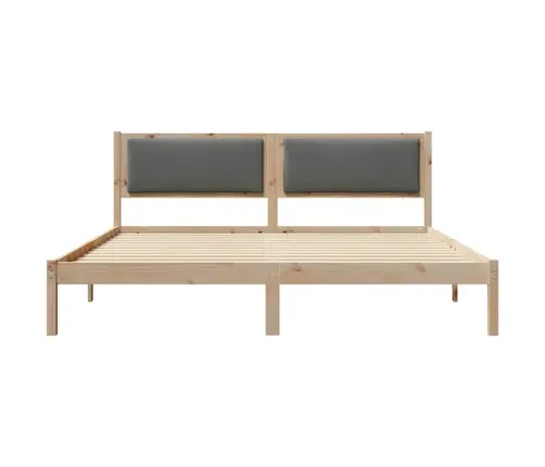 Gultas Rāmis Tumši Pelēks 200 X 200 Cm Ciets Priedes Koks Vidaxl