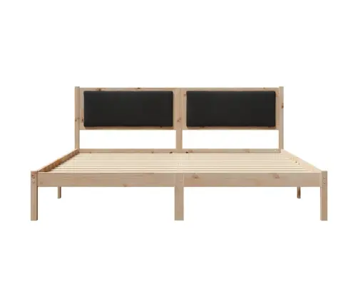 Voodi Raam Peaga Must 200 X 200 Cm Tahke Mänd