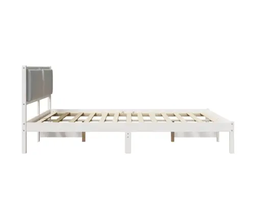 Voodi Raam Peaga Helehall 200 X 200 Cm Tahke Mänd