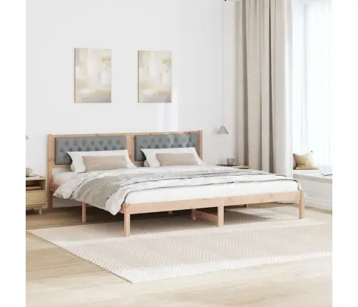 Gultas Rāmis Ar Galvas Klāju Gaiši Pelēks 200 X 200 Cm Audums Vidaxl