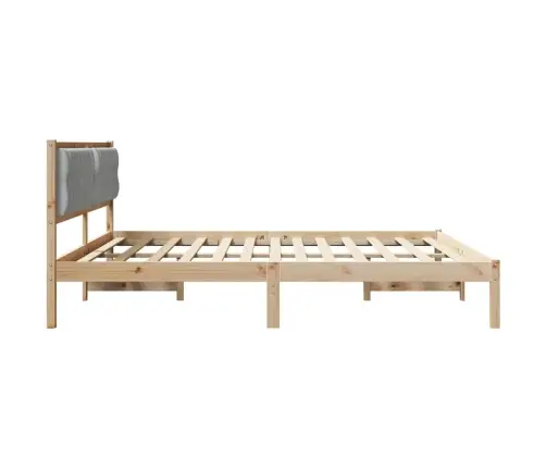 Gultas Rāmis Ar Galvas Klāju Gaiši Pelēks 200 X 200 Cm Audums Vidaxl