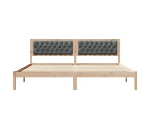 Gultas Rāmis Ar Galvas Klāju Tumši Pelēks 200 X 200 Cm Audums Vidaxl