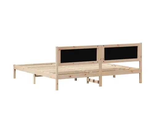 Lovos Rėmas Juoda 200 X 200 Cm Kietos Pušies Mediena