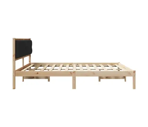 Gultas Rāmis Ar Galvas Klāju Melna 200 X 200 Cm Audums Vidaxl